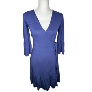 Lilly Pulitzer "Misha" Navy Blue Rayon Wrap Dress Size XS Designer